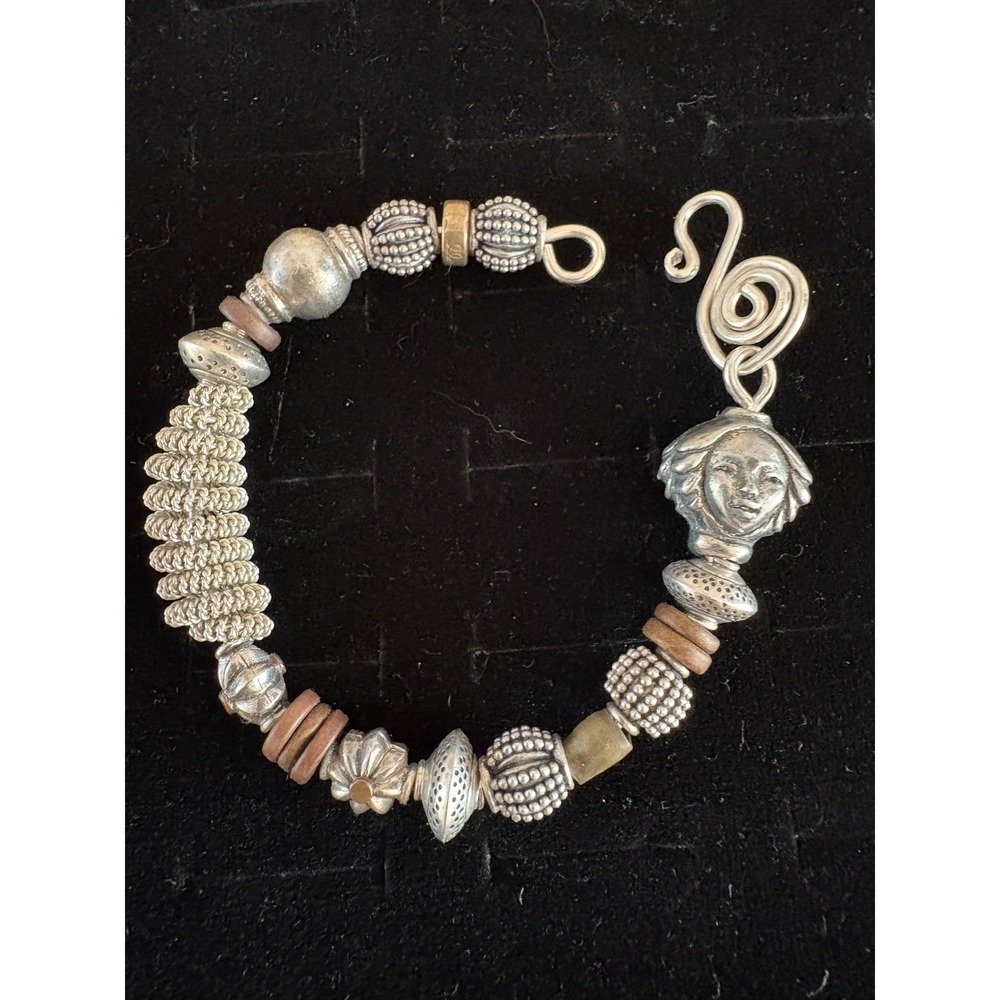 Artisan Sterling Silver Copper Bead Statement Fancy Wire Wrap Bracelet 46 Grams - Picture 14 of 16
